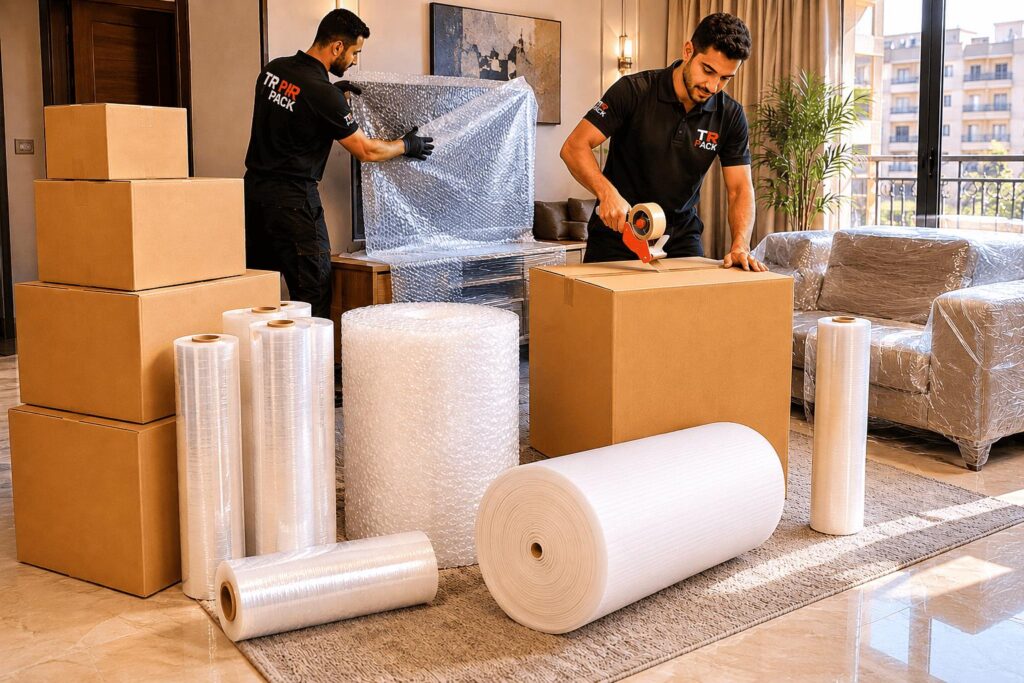 رول بابلز تغليف لحماية الزجاج والشاشات والأجهزة الكهربائية أثناء النقل