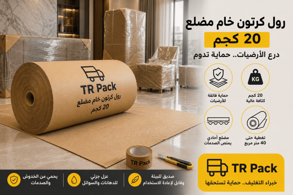 تفاصيل الطبقات المضلعة داخل الكرتون الخام المسؤولة عن توزيع الضغط وتقليل الاحتكاك