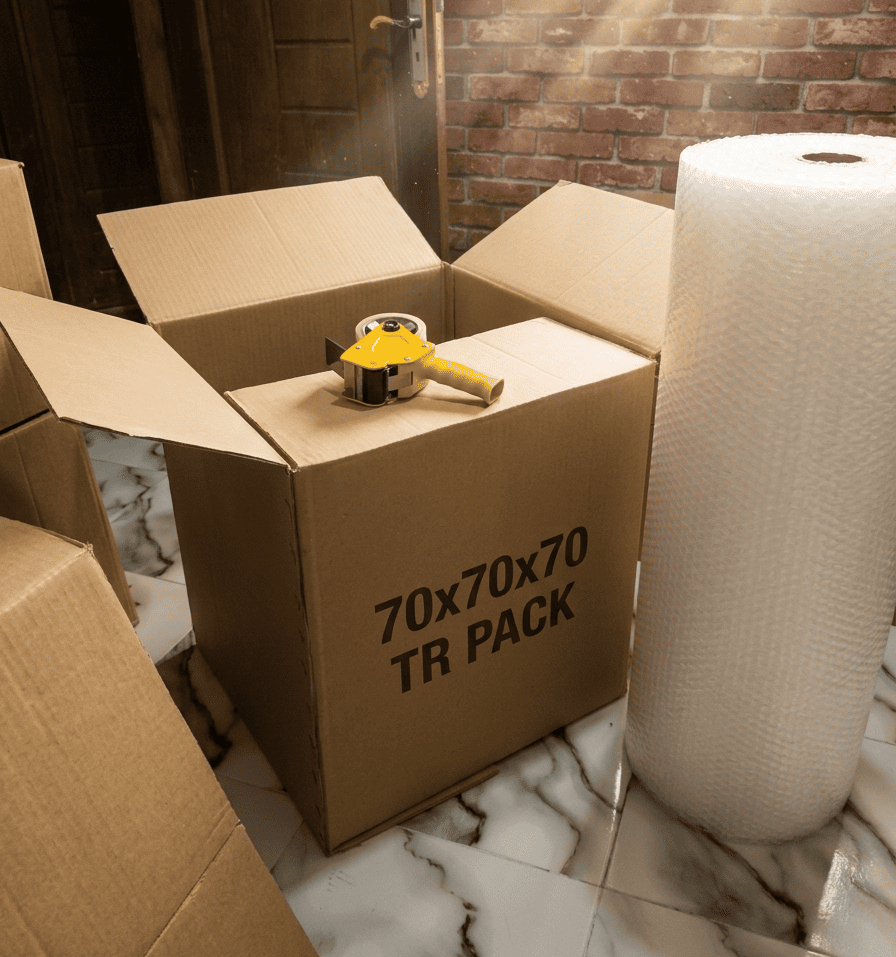 كرتونة 70×70×70 سم من TR Pack مناسبة لمراكز التوزيع والشحنات اللوجستية التي تتطلب سعة كبيرة وثباتًا أثناء النقل